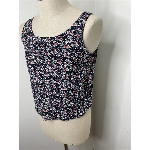 Vintage Rampage 90's Tank Top Women L Dark Floral Fairy Grunge Whimsigoth Y2K - Picture 4 of 8